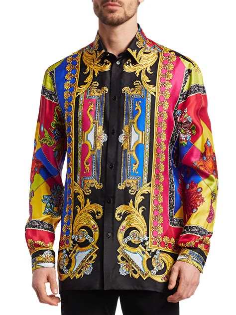 button up versace mens shirt|Versace collection men shirt sale.